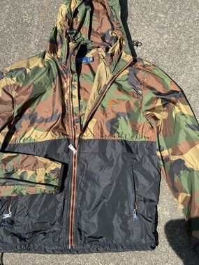 Like New Polo by Ralph Lauren Camo Green/Brown Camo Hooded Windbreaker